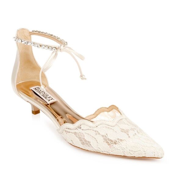 Badgley Mischka Shoes - Badgley Mischka Women's Betsy Lace Kitten Heel Pumps